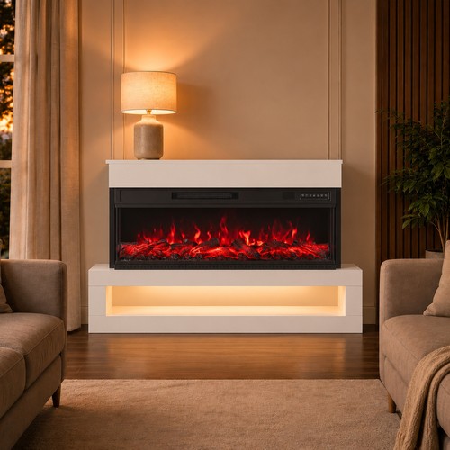 Sided electric fireplace - 3-sided,