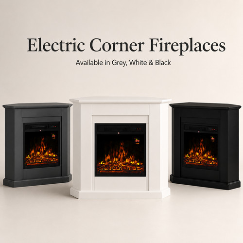 Corner electric fireplace - electric,