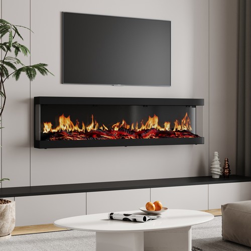 Led fireplace media wall fire - led,