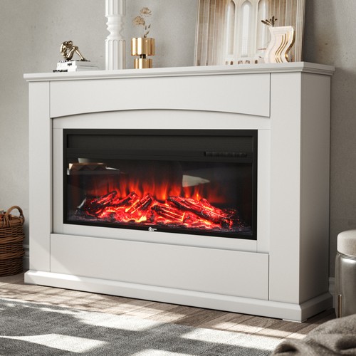 White electric fireplace - electric,