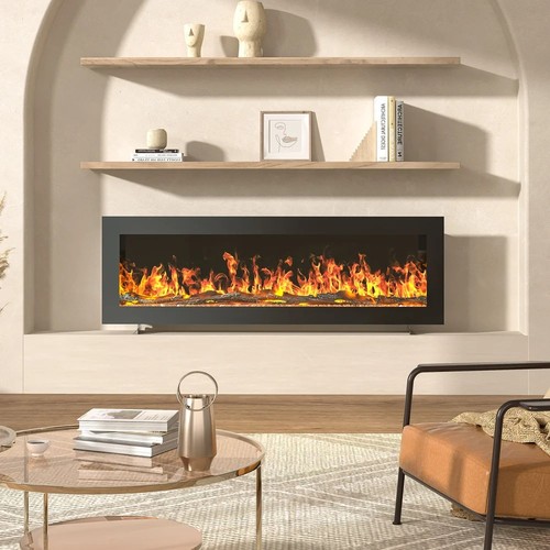 Led fireplace media wall - led, fire