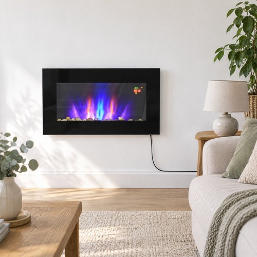 Wall mounted electric - wall, fire