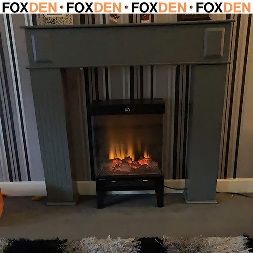 Black electric fireplace - black, small