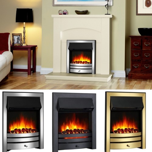 Inset electric fire with - fire, coal