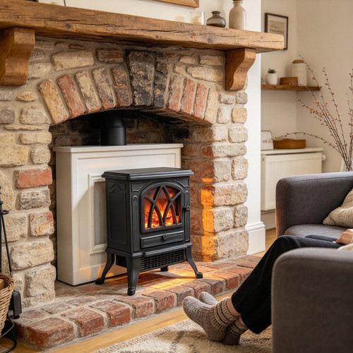 Black 2000w electric fireplace - 2000w,