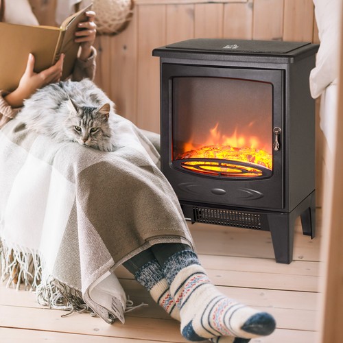Electric fireplace stove black - electric,
